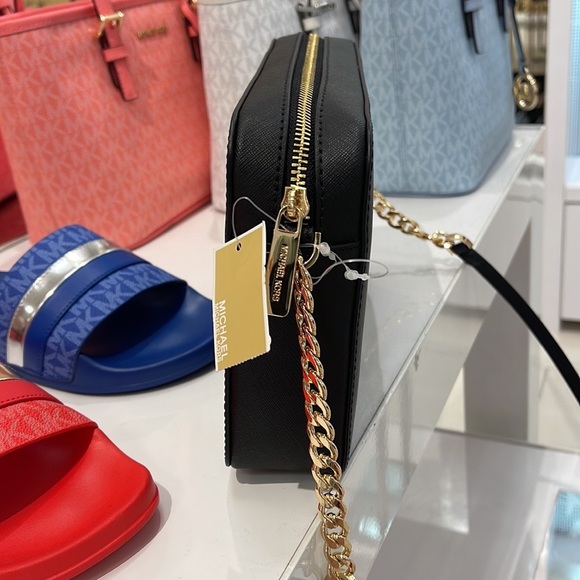 Michael Kors Jet Set Item Large East West Zip Crossbody Leather Black - Picture 5 of 16